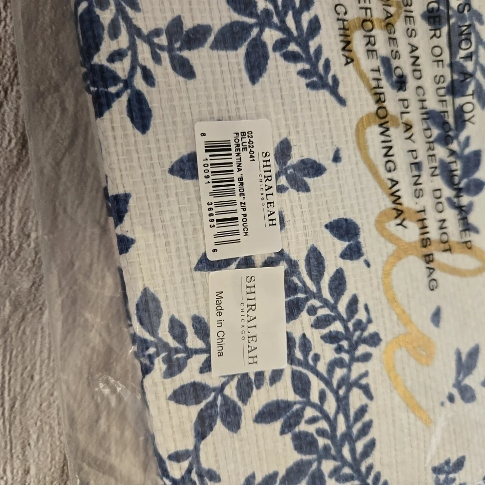 Bride zip pouch canvas lined makeup clutch